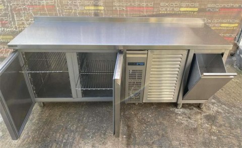 Πόστο Ανοξείδωτο Με Ψυγείο Συντήρηση 210x70x87Cm Μεταχειρισμένο